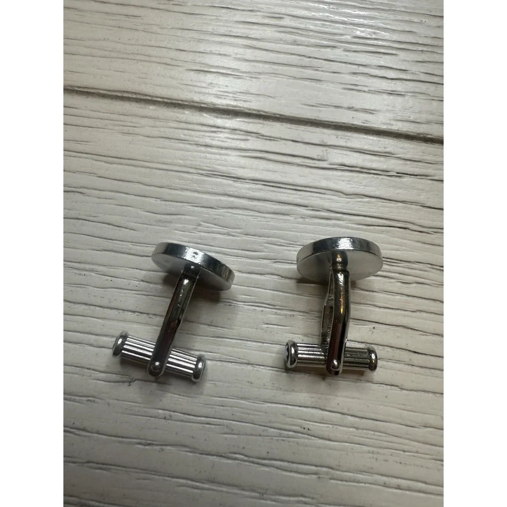 Montblanc Rare Vintage Stainless Steel Silver‎ And Black Cufflinks